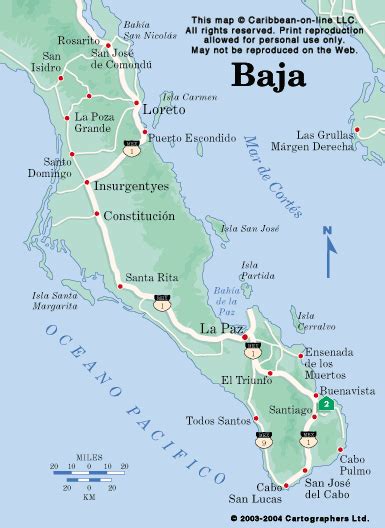 Baja Peninsula Map (Mexico-On-Line)