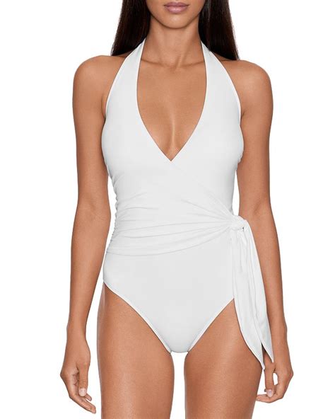 Ralph Lauren Beach Club Halter Neck Wrap One Piece Swimsuit