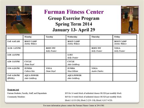 Group Exercise Program Live Well Furman