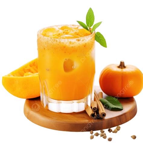 Halloween Cocktail, Pumpkin Orange Drink With Spices On The Wooden ...