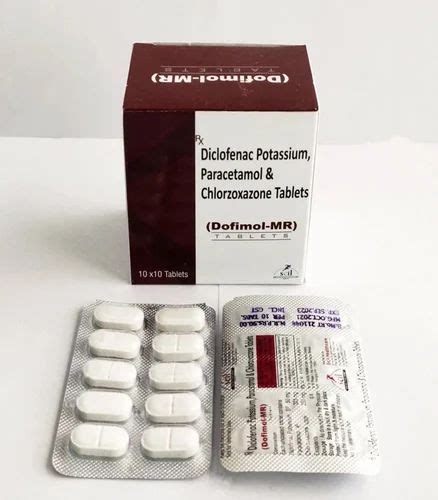 Dofimol Mr Diclofenac Potassium Paracetamol Chlorzoxazone Tablets Mr