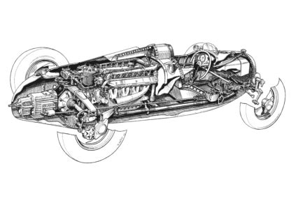 Auto Union Cutaway Drawings in High quality