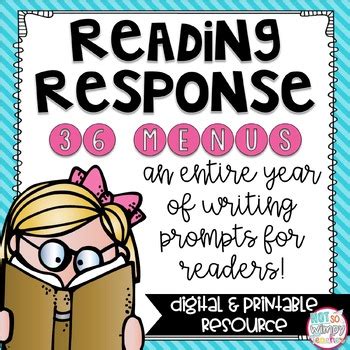 Reading Response Menus Editable By Not So Wimpy Teacher Tpt