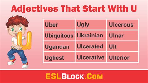 Adjectives That Start With U English As A Second Language In