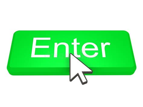 Enter button with cursor stock illustration. Illustration of render ...
