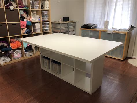 Craft Table Using Kallax And Linnmon Tabletops R Ikeahacks