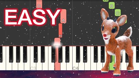 Rudolph The Red Nosed Reindeer Easy Piano Tutorial Youtube