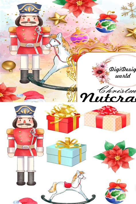 Watercolor Christmas Nutcracker Set Masterbundles