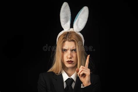 Sexy Blonde Girl Dressed Rabbit Poster Stock Photos Free Royalty