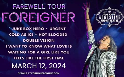 Foreigner Farewell Tour Sold Out St Augustine Amphitheatre