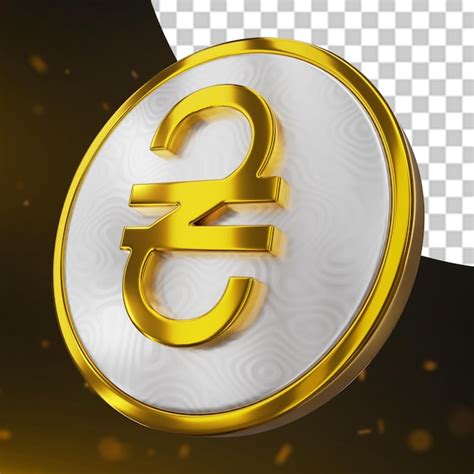 Premium PSD Gold Coin Of Hryvnia Currency 3d Render