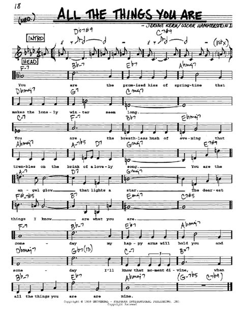 All The Things You Are by Jerome Kern - Voice - Digital Sheet Music ...