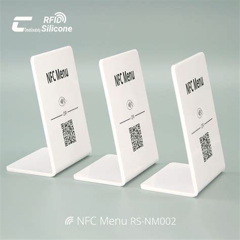 Wholesale L Shaped Acrylic Nfc Menu Holder Table Nfc Menu Tags