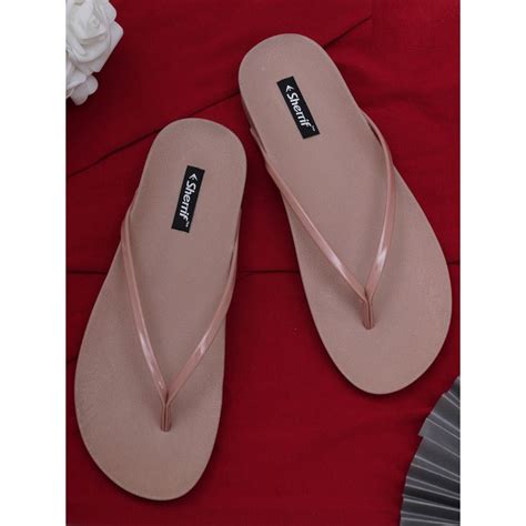 Buy Sherrif Shoes Womens Comfortable Nude Flip Flop Online