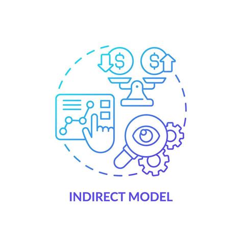 2d Gradient Indirect Model Icon Simple Isolated Vector Blue Thin Line