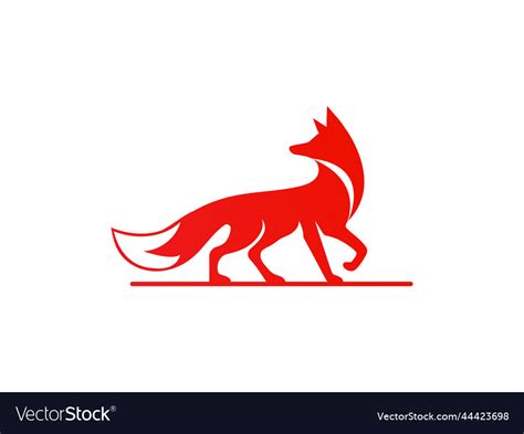 Red fox logo jumping creative Royalty Free Vector Image