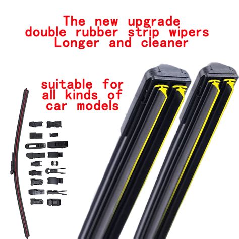 Car Windshield Wiper Blades Universal Soft Double Layer Rubber