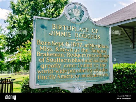 A Historic Marker Marks The Birthplace Of Blues Musician Jimmie Rodgers