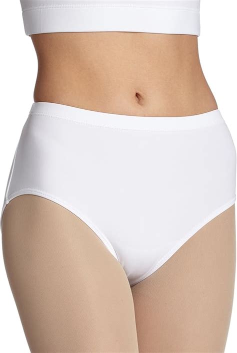 Capezio Womens Low Rise Brief White Large Clothing