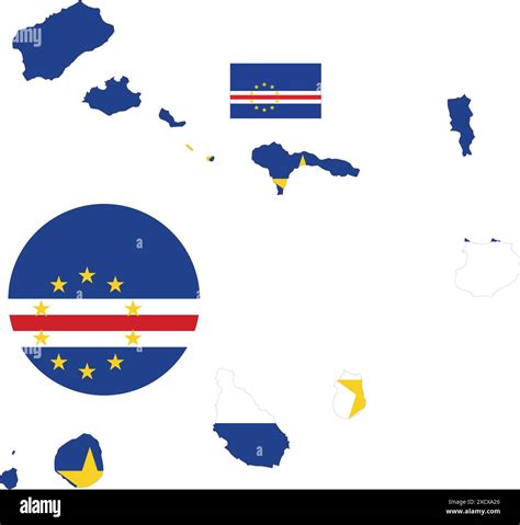 Cape Verde Map And Flag Stock Vector Image Art Alamy