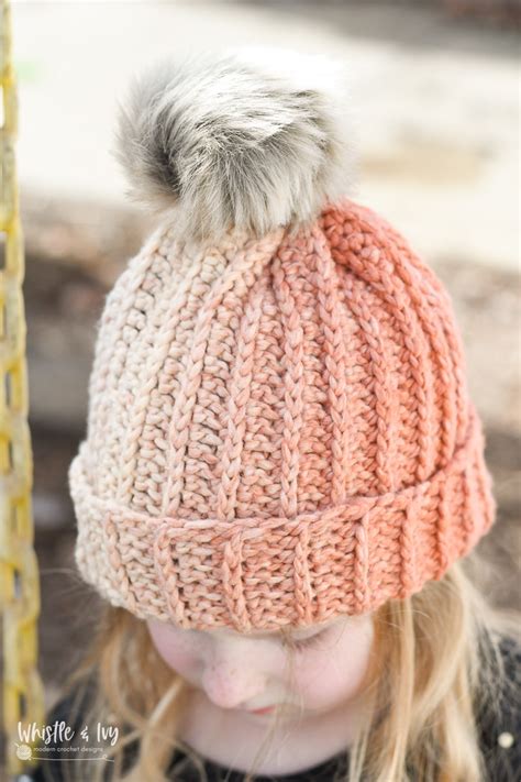 Easy Ribbed Crochet Hat Use Any Yarn To Make This Hat