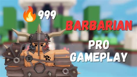 Barbarian Kit Pro Gameplay Roblox Bedwars Youtube