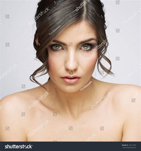 Beautiful Woman Portrait Nude Shoulders Female Stock Photo