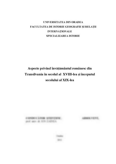 Licența Aspecte privind învățământul românesc din Transilvania în