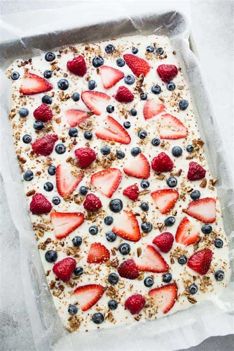 Frozen Yogurt Bark With Berries Recipe Healthy Mixed Berry Dessert