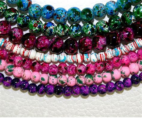 8 Mm 100 Pcs 15 Colors Colorful Glass Beads Jewelry Making Diy Loose