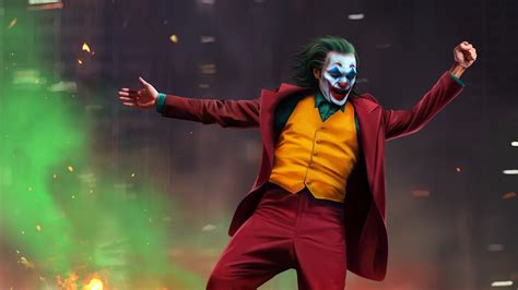 Joaquin Phoenix Joker Wearing Red Dress With Blur Background 4k Hd