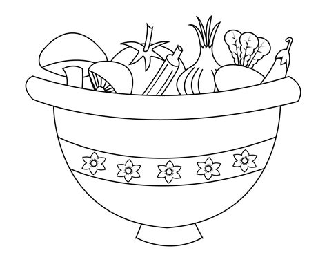 Vegetable Basket Sketch at PaintingValley.com | Explore collection of ...