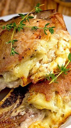 Cheese & Potato Stuffed Pork Chops Recipe - (4.5/5)