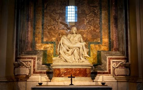 Pieta By Michelangelo At St Peter`s Basilica Vatican City Rome