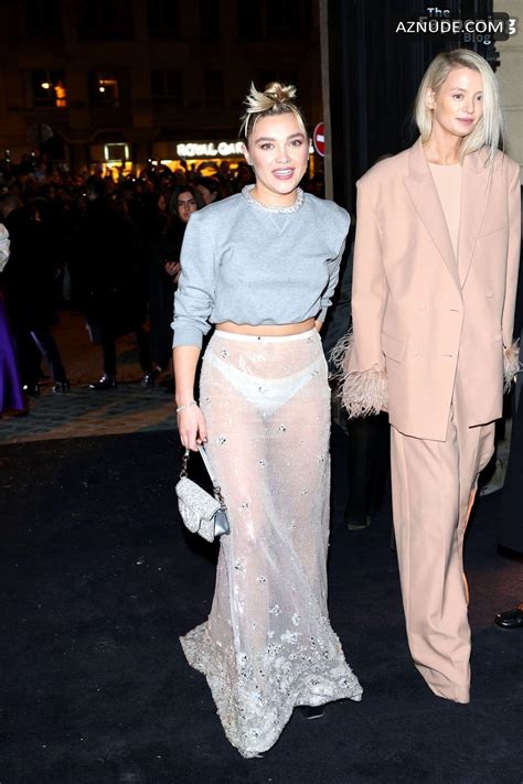 Florence Pugh Sexy Shows Off Her Hot Underwear At The Valentino Fashion Show In Paris Aznude