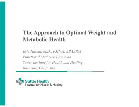 Visit 1 Optimal Weight And Metabolic Health Powerpoint Speaker Deck