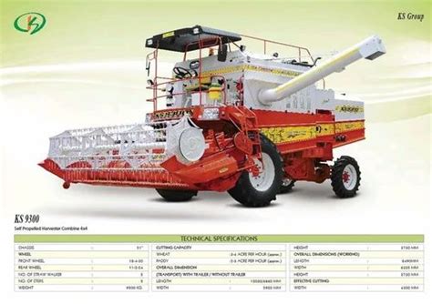 Feet Mild Steel Ks Deluxe Self Propelled Combine Harvester