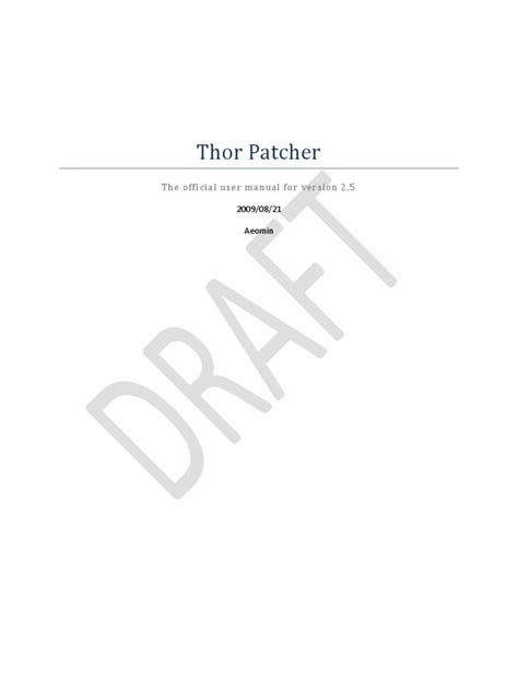 Thor Patcher | PDF | Microsoft Windows | System Software