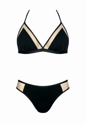 Czarne modne bikini z siateczką trójkątne miseczki FL01A 509 Sklep Feba