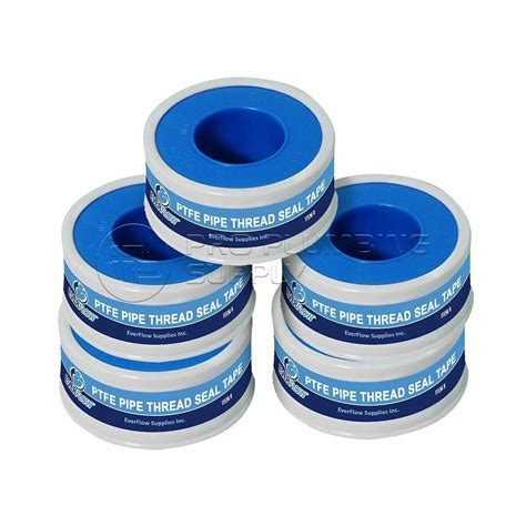 5 Rolls Of Everflow White Plumbers Tape Teflon Thread Seal Ptfe 12