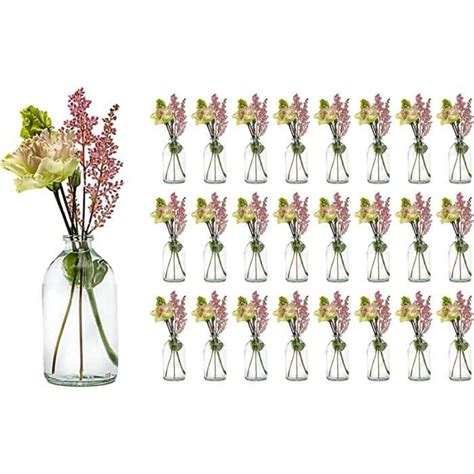 Lot de 24 Mini vases en Verre en Forme de Bouteille pour décoration de