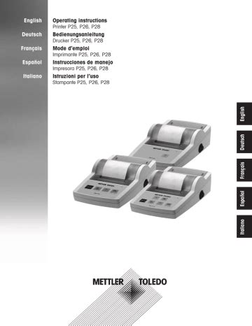 Mettler Toledo P26 P25 P28 Instrucciones de operación Manualzz