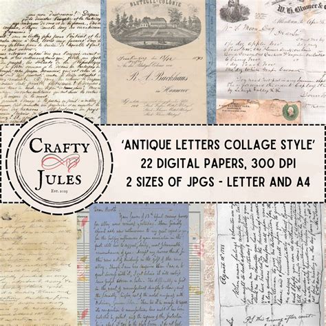 Antique And Vintage Letters Printable Papers For Junk Journals And