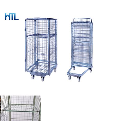 Logistics Cargo Storage Durable Folding Galvanized Welded Wire Roller