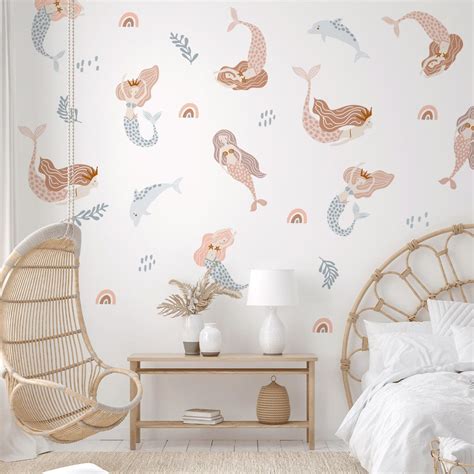 Mermaid Wall Decal & Mermaid Wall Stickers, Mermaid Nursery, Mermaid ...