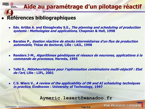 Ppt Aide Au Paramétrage Dun Pilotage Réactif Appliqué à Un Flux