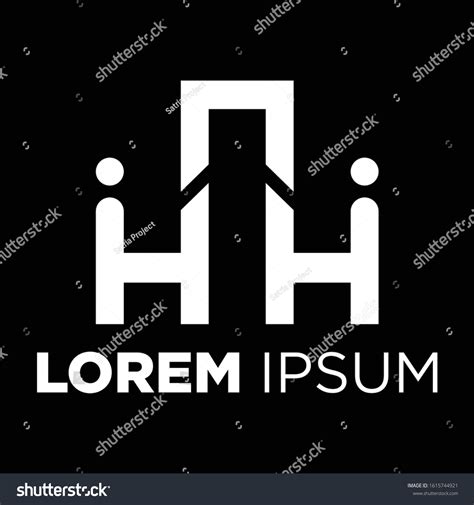 Simple Black White Hi Logo Vector Stock Vector (Royalty Free ...