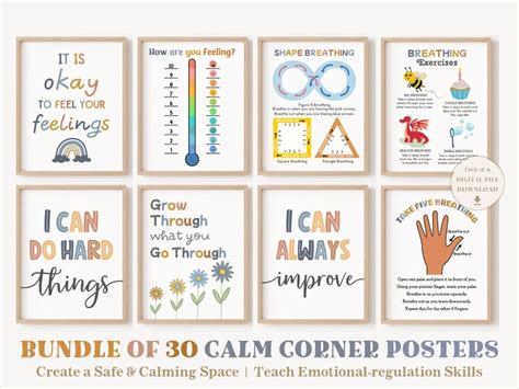 30 Calming Corner Classroom Boho Calm Down Printable Decor Etsy