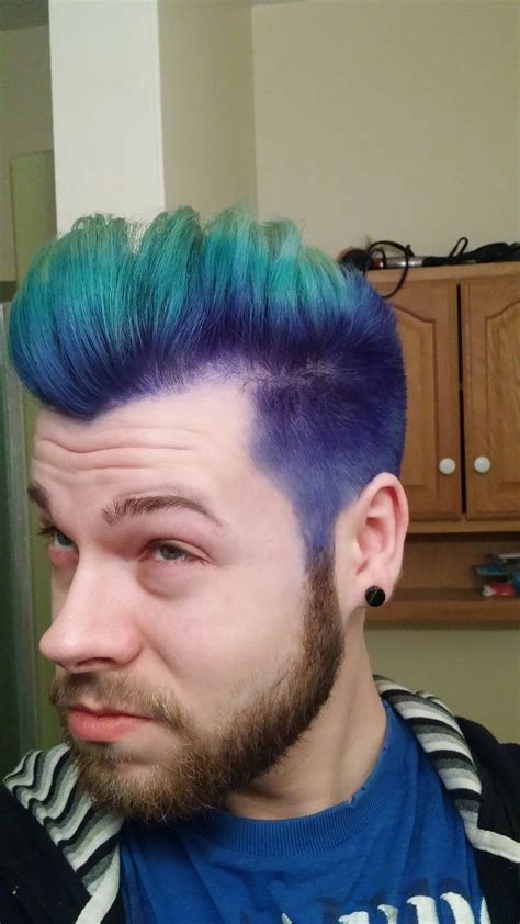 March 2017 merman hair! Colored and styled by me. #blue #green #purple ...