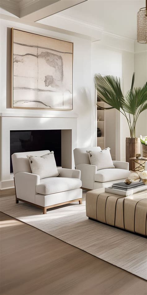 White Modern Living Room Where The Fusion Of White Hues And Plush